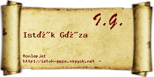 Istók Géza névjegykártya