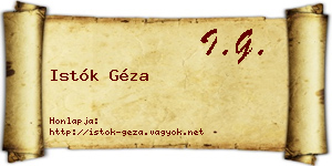 Istók Géza névjegykártya