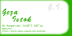 geza istok business card